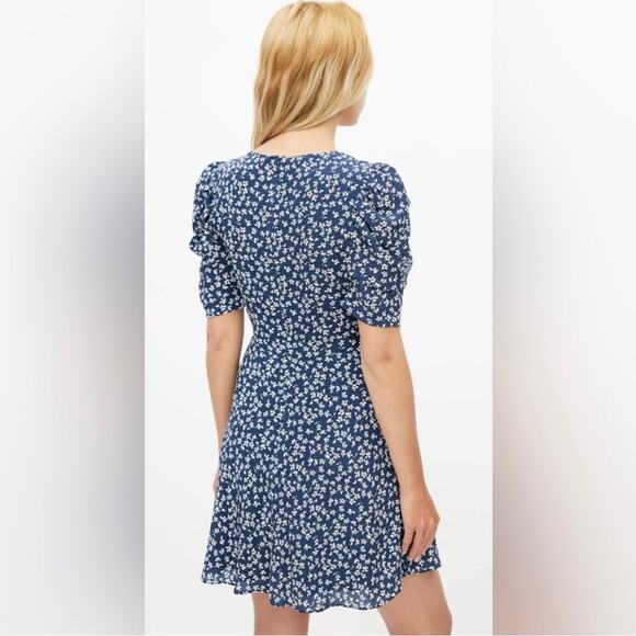 Saloni Colette Ditsy Floral Silk Mini Dress - size 8 - Picture 2 of 8